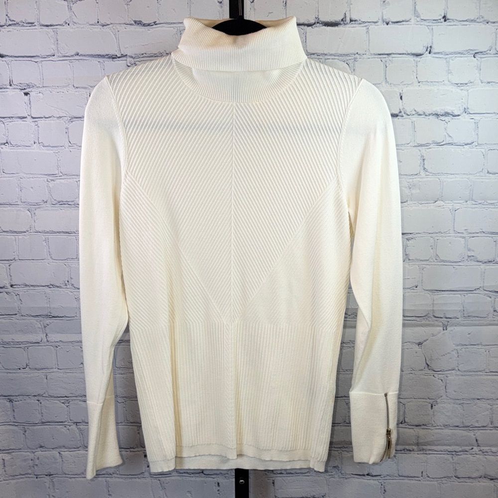 White House Black Market Cream Turtleneck Sweater
